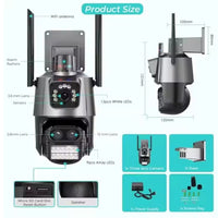 Camara Doble Lente Con Alarma Con Deteccion De Movimiento