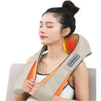 Masajeador Cervical y Espalda con Calor y Rodillos