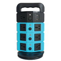 Regleta Vertical Duradera Con USB Anti-Chispa