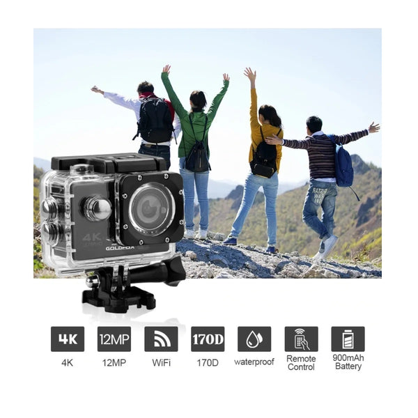 Cámara Wifi Deportiva 4K Con Accesorios