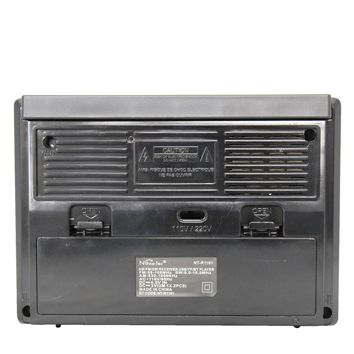 Radio Portatil 3 Bandas Analogo Con Bluetooth Y USB