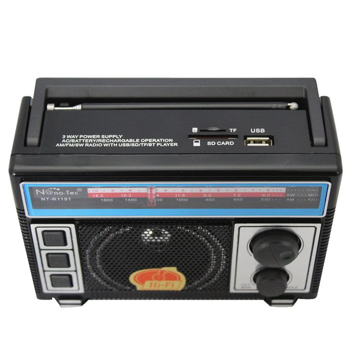 Radio Portatil 3 Bandas Analogo Con Bluetooth Y USB