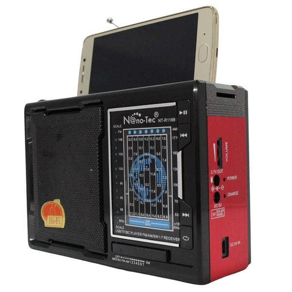 Radio Portatil 3 Bandas Analogo Con Bluetooth Y USB