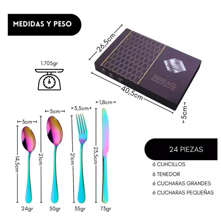 Cubiertos 24 PCS Para Mesa Elegante