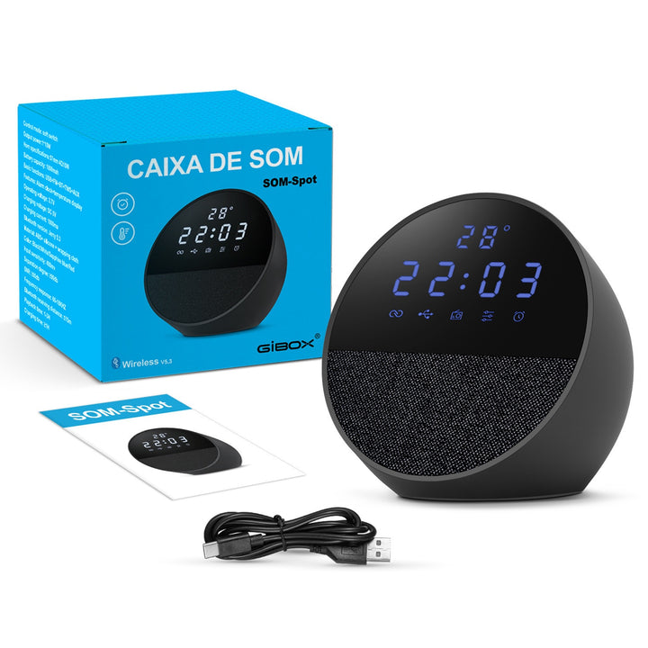 Parlante Inalambrico Alexa Bluetooth Con Reloj