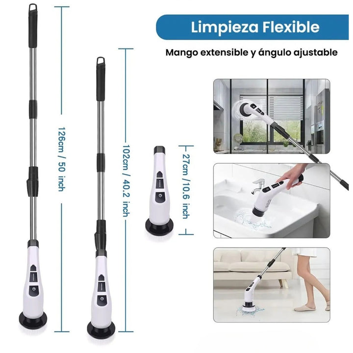 Cepillo Limpiador Giratorio Electrico Para Baño Y Cocina