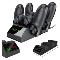 Base Cargador Dual Para Controles PS4 Con Led