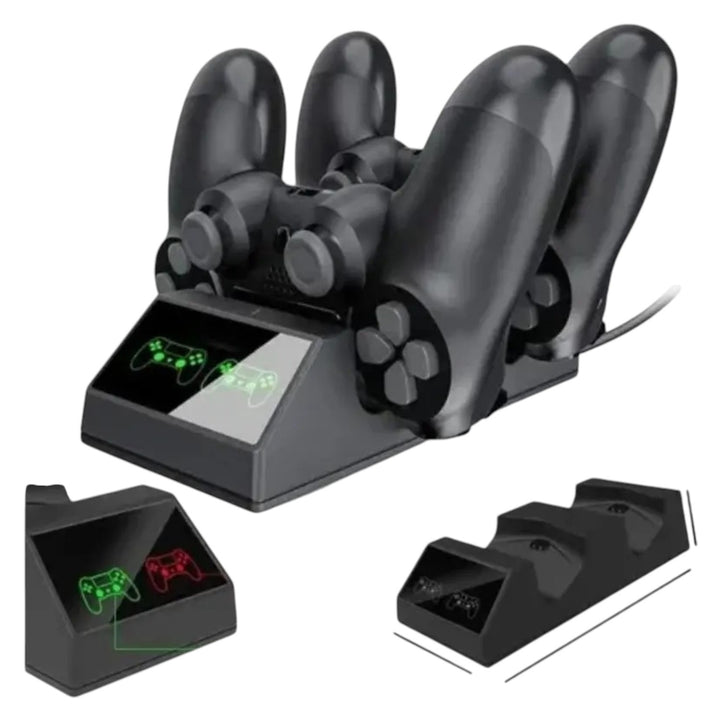 Base Cargador Dual Para Controles PS4 Con Led