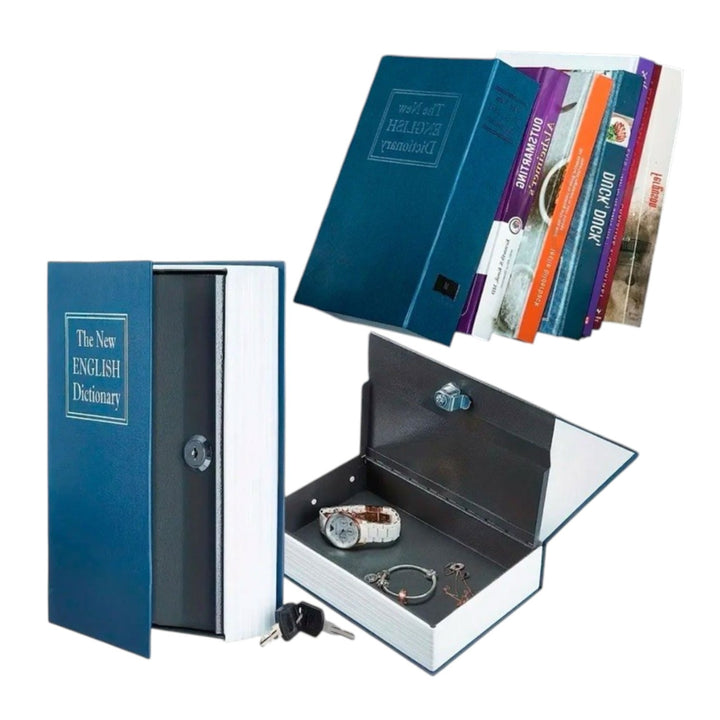 Caja Fuerte Oculta Tipo Libro Con Llave De Seguridad