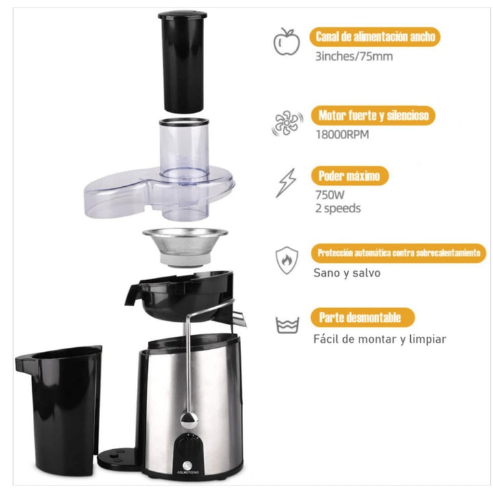 Extractor Electrico De Jugos Con Recipiente Para Pulpa
