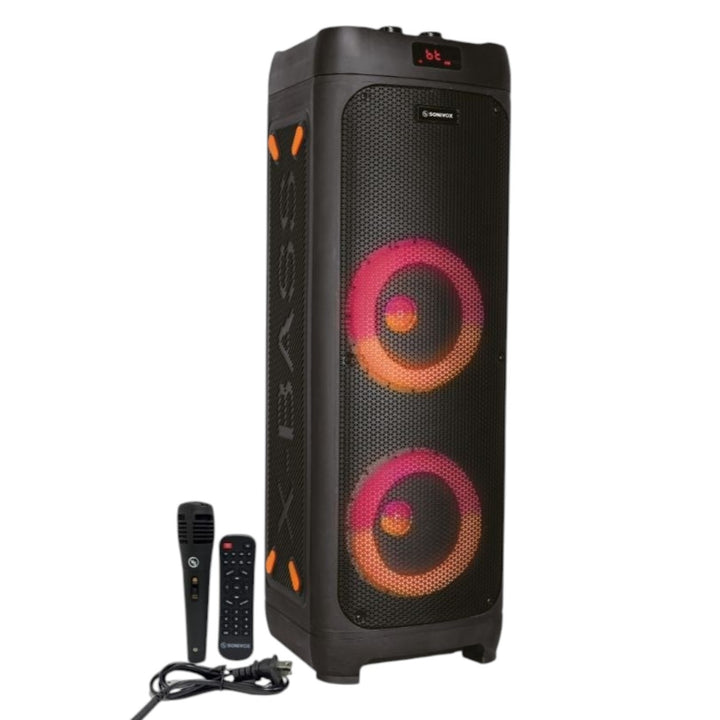 Torre De Sonido Bluetooth Portatil Con Control Y Microfono