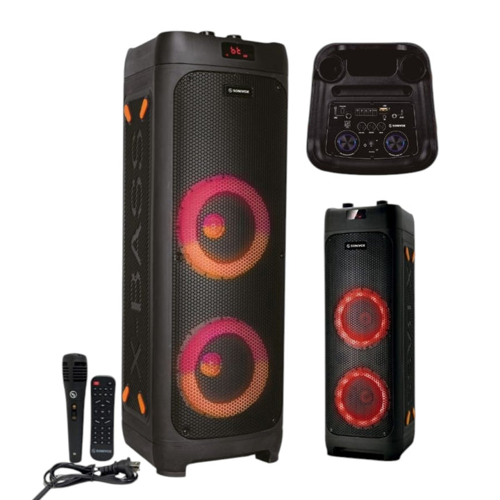 Torre De Sonido Bluetooth Portatil Con Control Y Microfono