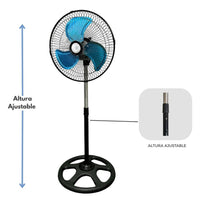 Ventilador Con Aspa Metalica Potente Y Ajustable