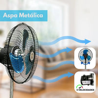 Ventilador Con Aspa Metalica Potente Y Ajustable