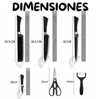 Juego De Cuchillos De Cocina Con Tijeras Y Pelador