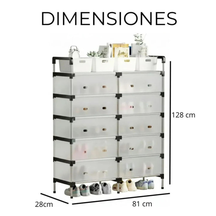 Organizador De Zapatos 6 Niveles Con Puertas