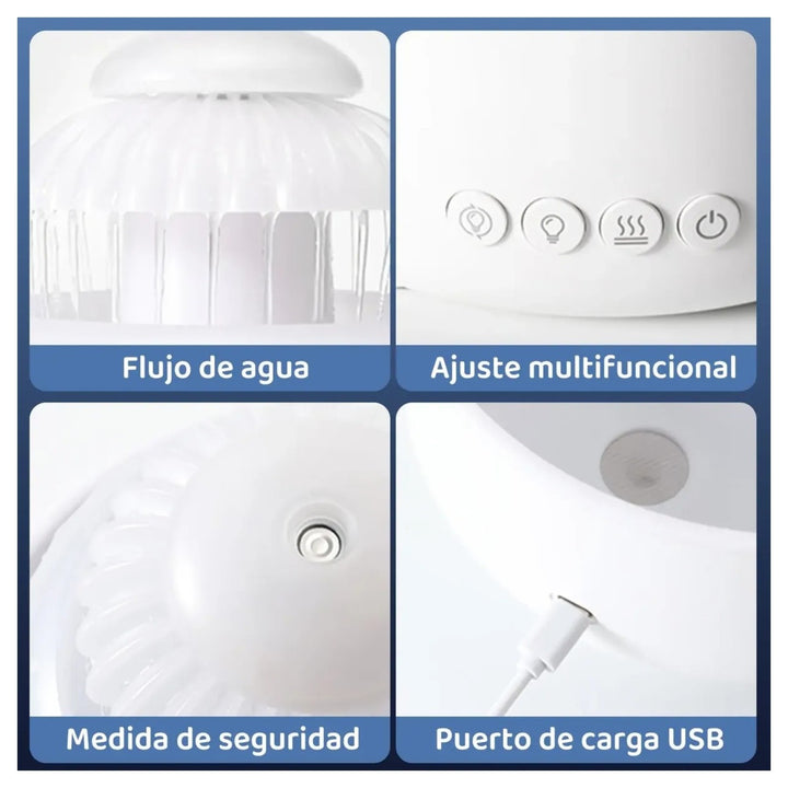 Humidificador Con Fuente Para Aire Seco Y Mejor Descanso