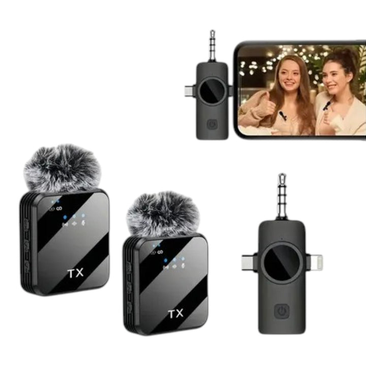 Microfono Inalambrico Doble Para Celular Y Videos