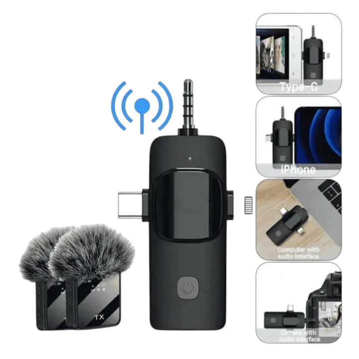 Microfono Inalambrico Doble Para Celular Y Videos