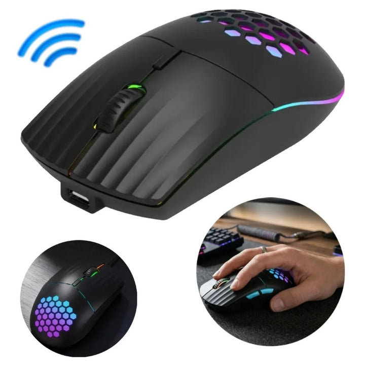 Mouse Inalambrico RGB Ligero Y Ergonomico