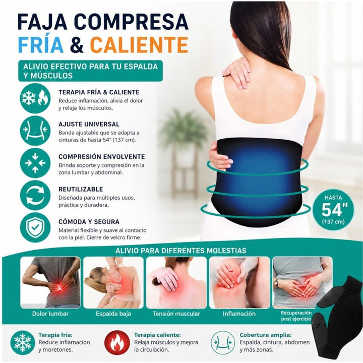 Faja Lumbar Frio Calor Reutilizable Para Espalda
