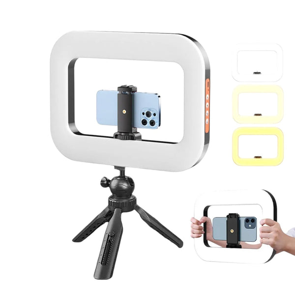 Aro De Luz Led De Mesa Y Soporte Para Celular