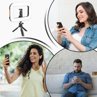 Aro De Luz Led De Mesa Y Soporte Para Celular