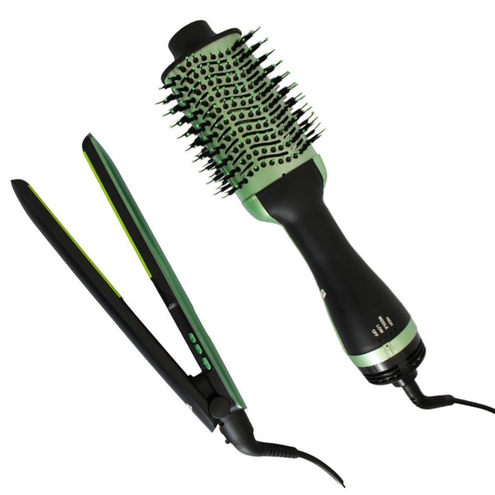 Plancha y Cepillo Secador para Cabello Suave y Brillante