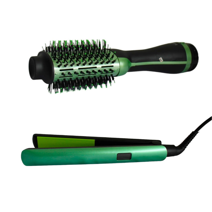 Plancha y Cepillo Secador para Cabello Suave y Brillante