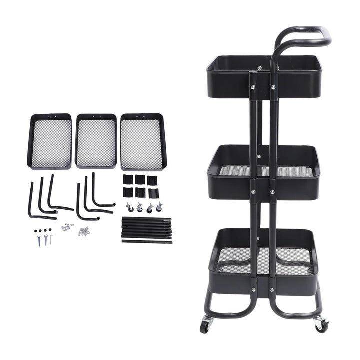 Carrito Organizador De 3 Niveles Con Ruedas Plastico