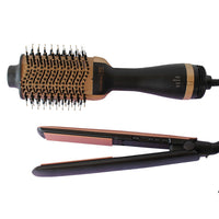 Combo Cepillo Secador Y Plancha Alisadora 2 En 1
