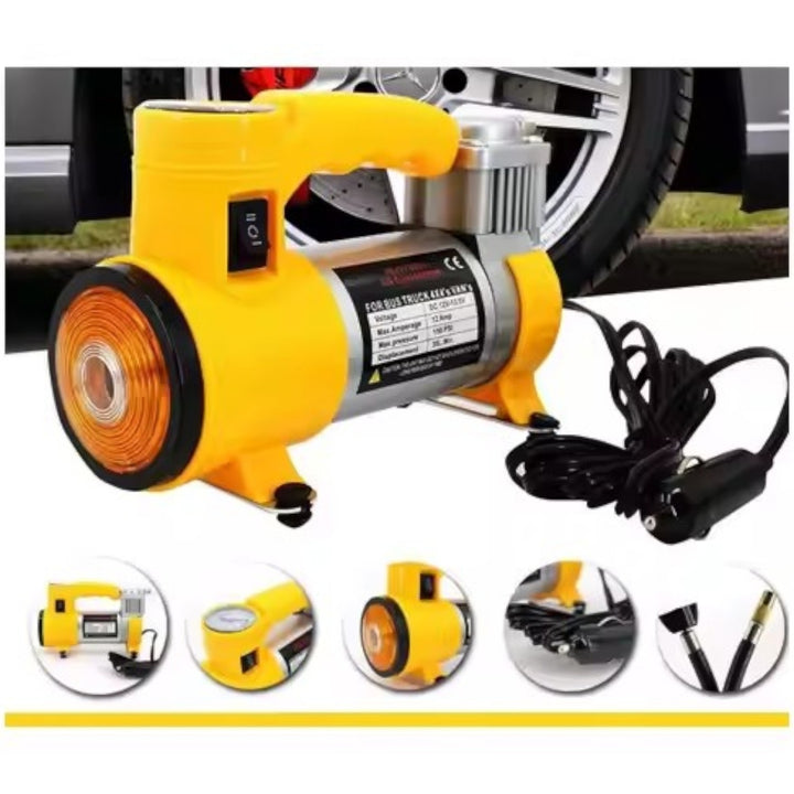 Compresor De Aire Portatil Para Carro Con Luz Led Integrada