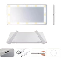 Espejo LED Para Auto Con Iluminacion Regulable Y Soporte