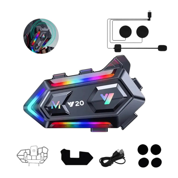 Intercomunicador Bluetooth Moto Con Luces Led