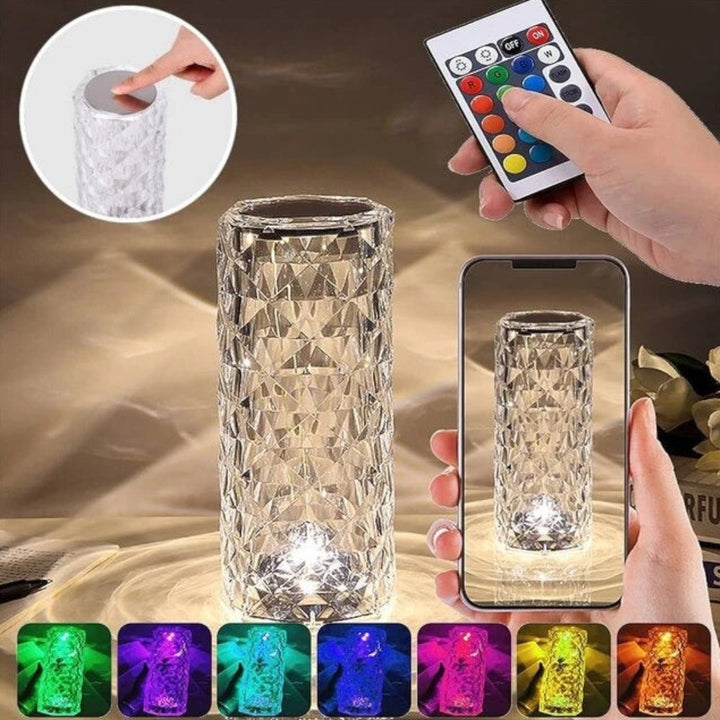 Lampara LED de Cristal con Control Táctil y Remoto