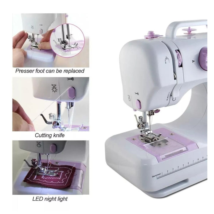 Maquina De Coser Portatil Con Puntadas Multiple Y Accesorios