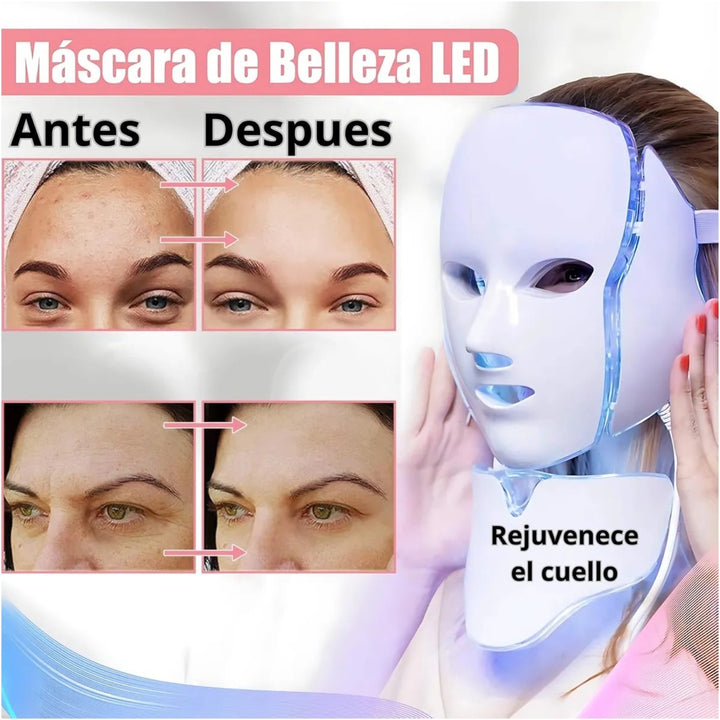 Mascara Led 7 Colores Rejuvenece Piel Antiarrugas Y Manchas