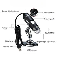 Microscopio Digital USB Con Luz LED Para Celular Y PC