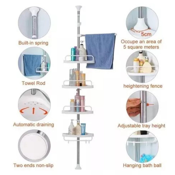 Organizador De Baño Esquinero Ajustable Con Bandejas