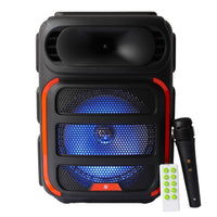Parlante Portatil Con Microfono Luz Led Y Sonido Potente