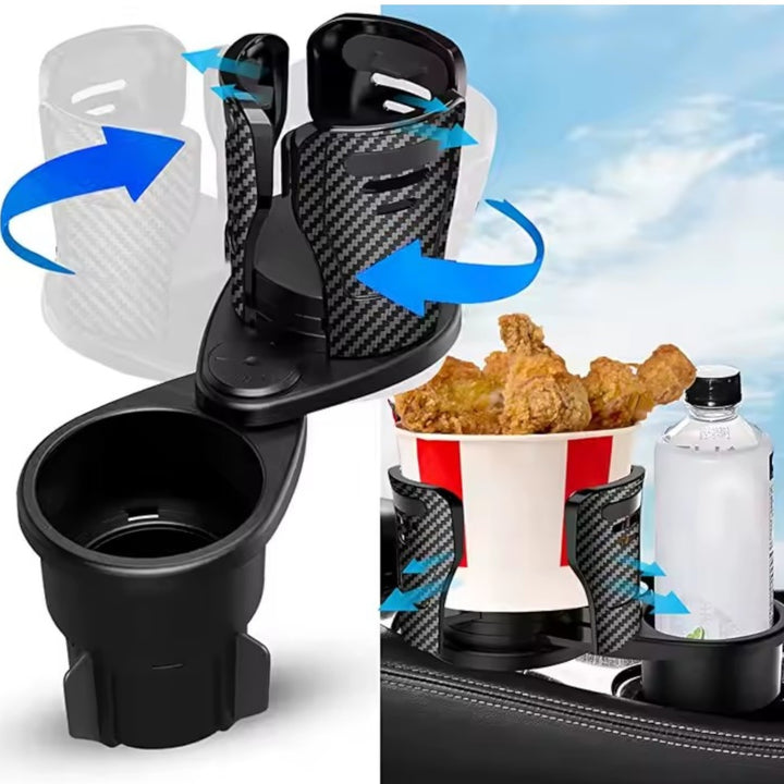 Portavasos Para Carro Doble Uso Soporte Giratorio