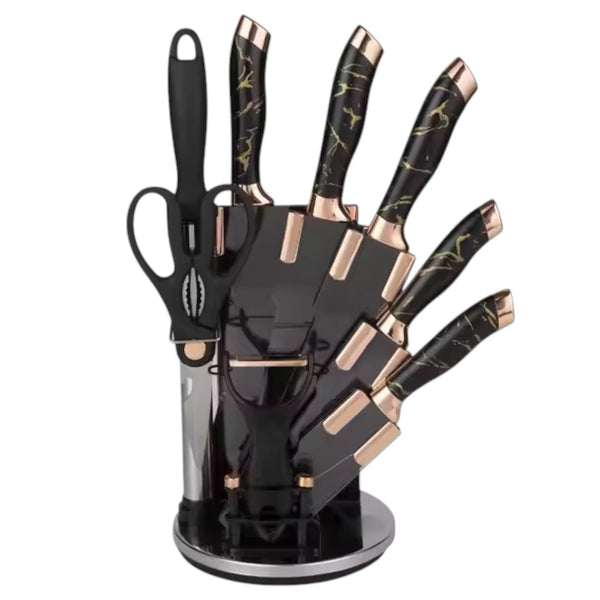 Set De Cuchillos Marmolizados Diseño Elegante Y Duradero