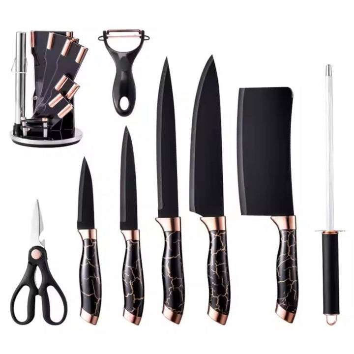 Set De Cuchillos Marmolizados Diseño Elegante Y Duradero