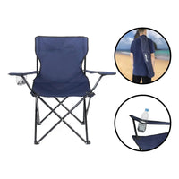 Silla Portatil Plegable Con Portavasos Facil De Transportar