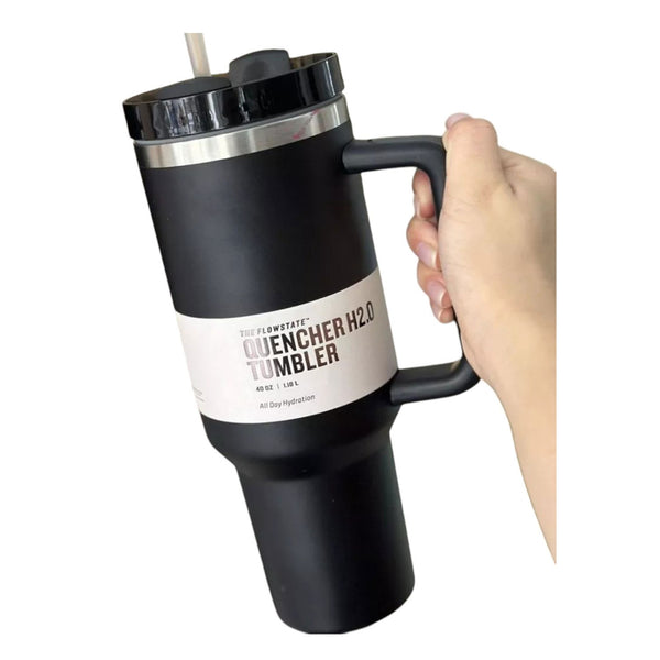 Termo Térmico Grande Con Tapa y Pitillo Para Cafe o Agua