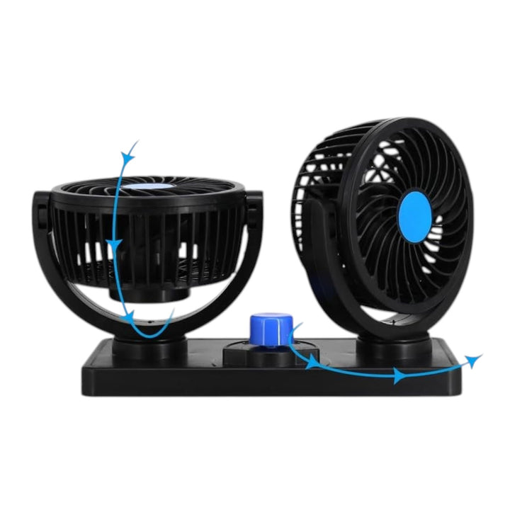 Ventilador Doble Para Carro Aire Fresco Silencioso Ajustable